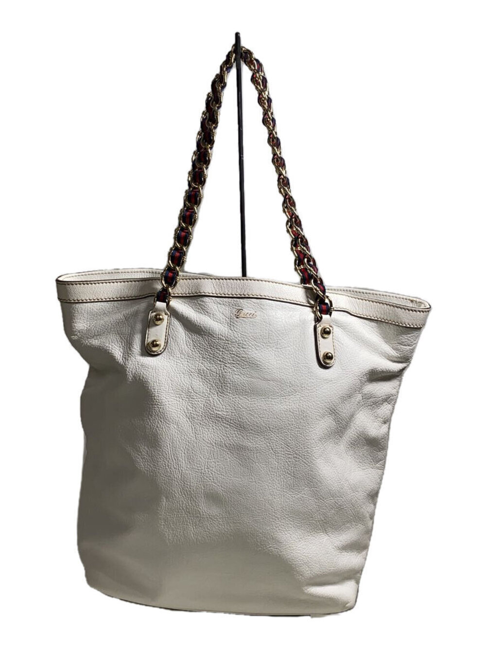 Gucci Horsebit Chain Shoulder Bag Leather White